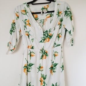 Lemon mid length shift dress